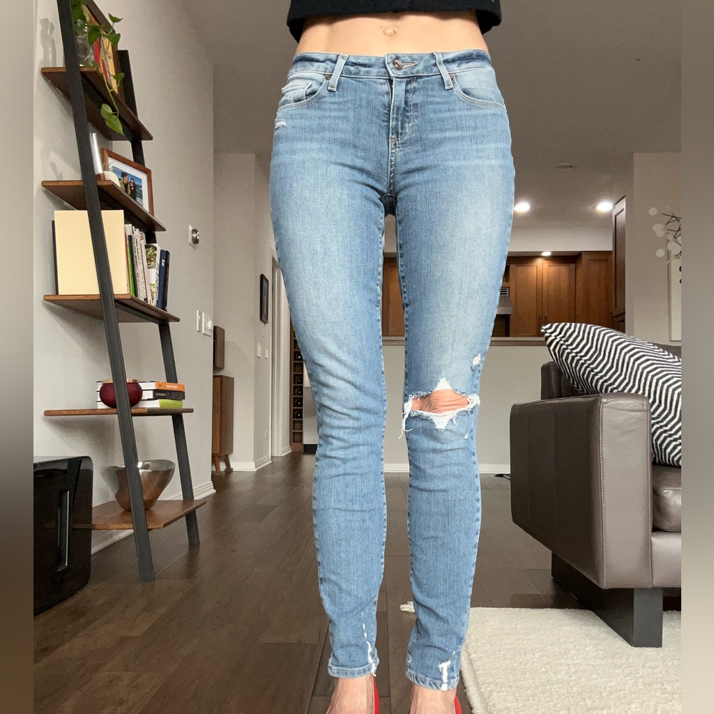 Paige Verdugo Ankle Skinny Jeans, Light Blue